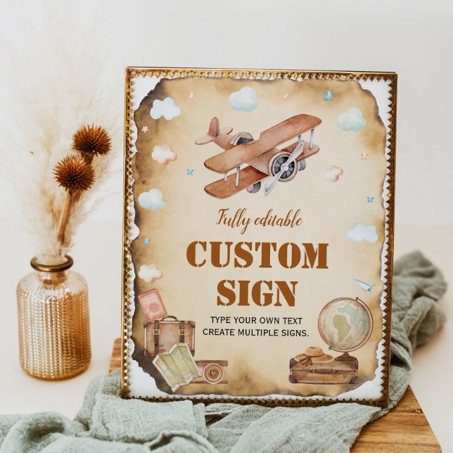Póster Rótulo de tabla de la fiesta de cumpleaños de avió (Subido por el creador)