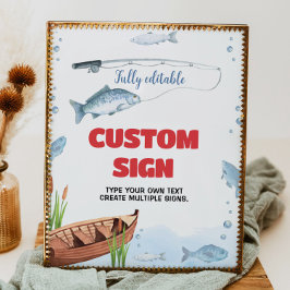 Póster Rótulo de tabla de la fiesta de cumpleaños de pesc