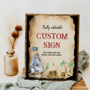 Póster Rótulo de tabla de la fiesta de cumpleaños del pir