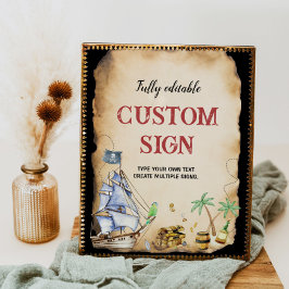 Póster Rótulo de tabla de la fiesta de cumpleaños del pir