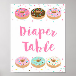 Póster Rótulo de tabla de pañales - Rótulo Baby Shower de