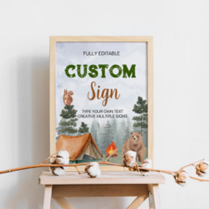 Póster Rótulo de tabla de Personalizado forestal de Campi