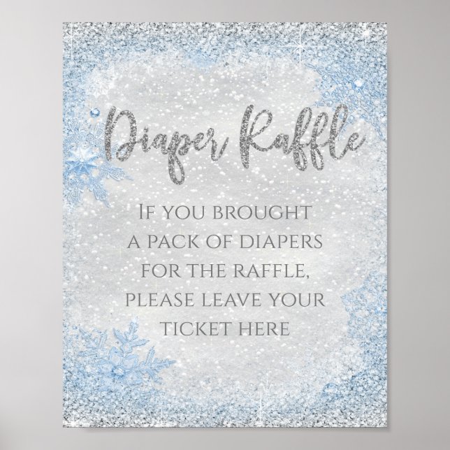 Póster Rótulo de tabla de raffle de Winter Wonderland Dia (Frente)