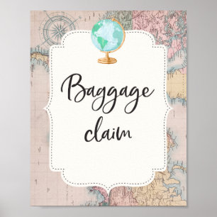 Póster Rótulo de tabla de reclamación de equipaje de Baby