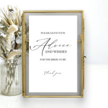 Rótulo de tarjeta de consejo de ducha de novia min