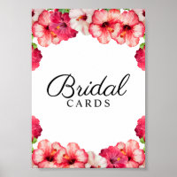 Rótulo de tarjeta de novia floral tropical