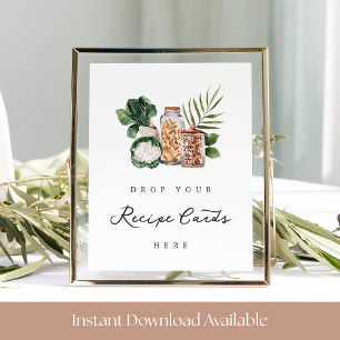 Póster Rótulo de tarjeta de  para ducha de novia imprimib