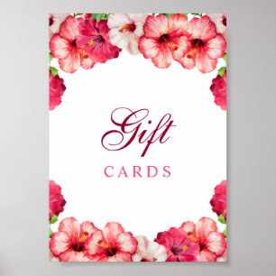 Póster Rótulo de tarjeta de regalo floral tropical