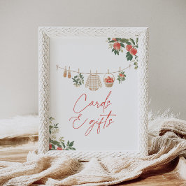 Póster Rótulo de tarjetas Baby Shower y regalos de Apple