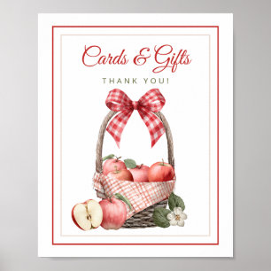 Póster Rótulo de tarjetas Baby Shower y regalos de Apple 
