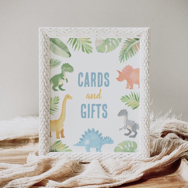 Póster Rótulo de tarjetas Baby Shower y regalos de dinosa (Subido por el creador)