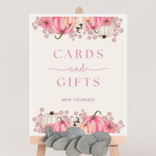Póster Rótulo de tarjetas Baby Shower y regalos para cala