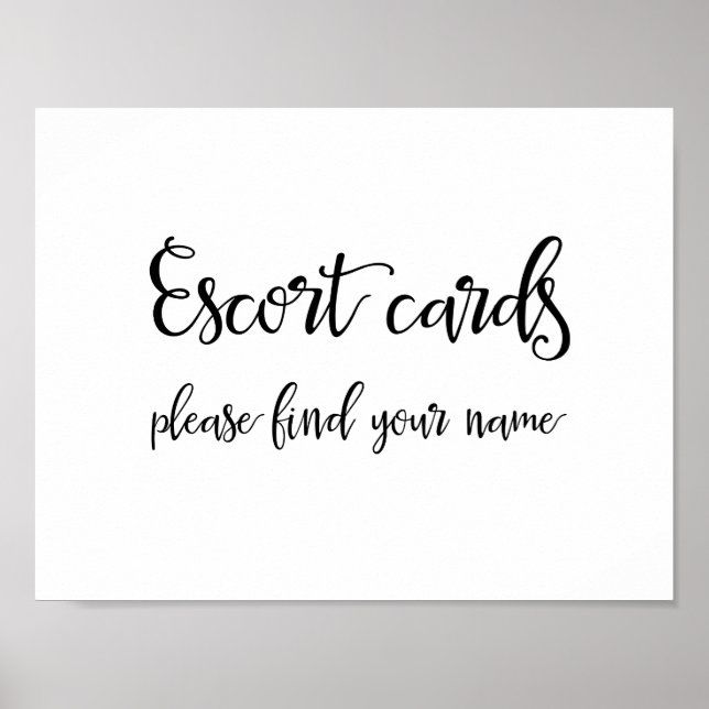 Póster Rótulo de tarjetas de acompañamiento boda | Caligr (Frente)