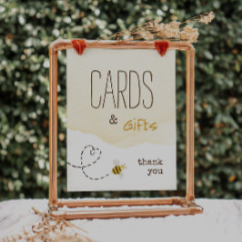 Póster Rótulo de tarjetas de Baby Shower y regalos de cer