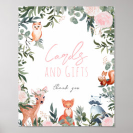 Póster Rótulo de tarjetas de Baby Shower y regalos para a