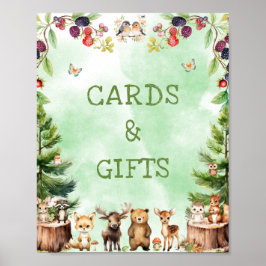 Póster Rótulo de tarjetas de Baby Shower y regalos para a