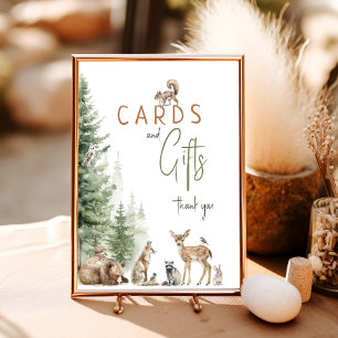 Póster Rótulo de tarjetas de Baby Shower y regalos para a