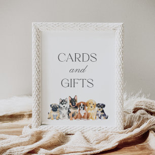 Póster Rótulo de tarjetas de Baby Shower y regalos para p