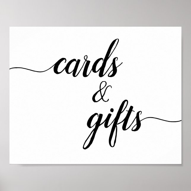Póster Rótulo de tarjetas de boda y regalos con guión de  (Frente)