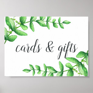 Póster Rótulo de Tarjetas de Boda y Regalos de color de a