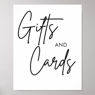 Póster Rótulo de tarjetas de boda y regalos para caligraf
