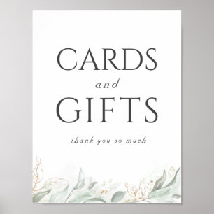 Póster Rótulo de tarjetas de bodas y regalos