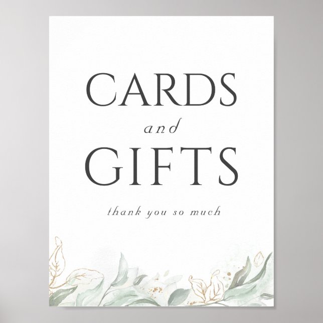 Póster Rótulo de tarjetas de bodas y regalos (Frente)