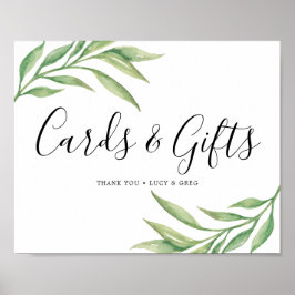 Póster Rótulo de tarjetas de bodas y regalos | Hojas botá