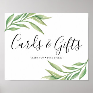 Póster Rótulo de tarjetas de bodas y regalos | Hojas botá