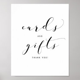 Póster Rótulo de tarjetas de caligrafía elegante y boda