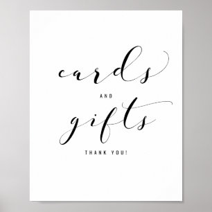 Póster Rótulo de tarjetas de caligrafía elegante y boda