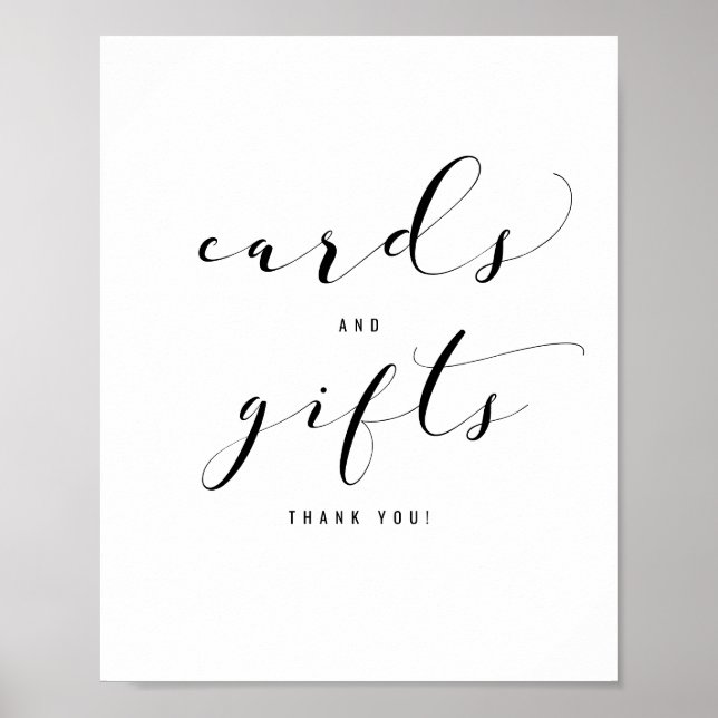 Póster Rótulo de tarjetas de caligrafía elegante y boda (Frente)