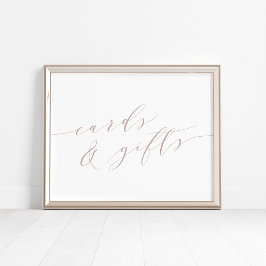 Póster Rótulo de tarjetas de caligrafía y regalos de Rosa