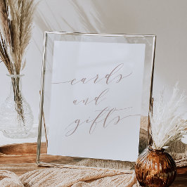 Póster Rótulo de tarjetas de caligrafía y regalos de Rosa