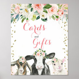 Póster Rótulo de tarjetas de Chica y regalos para animale