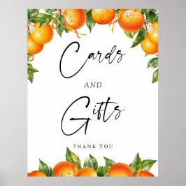 Póster Rótulo de tarjetas de cítricos limón y regalos par