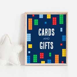 Póster Rótulo de tarjetas de cumpleaños y regalos de bloq