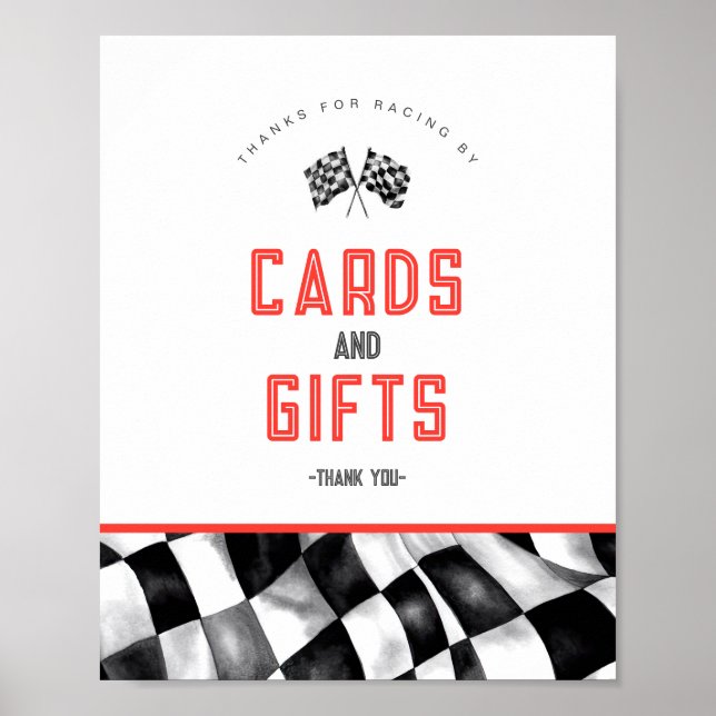 Póster Rótulo de tarjetas de cumpleaños y regalos para co (Frente)