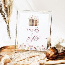 Póster Rótulo de tarjetas de ducha de novia y regalos par