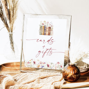 Póster Rótulo de tarjetas de ducha de novia y regalos par