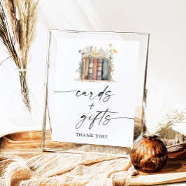 Póster Rótulo de tarjetas de ducha de novia y regalos par