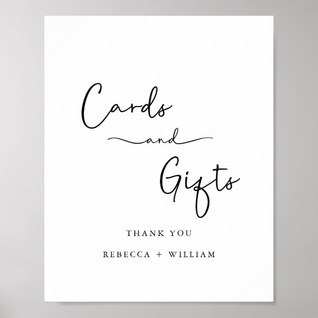 Póster Rótulo de tarjetas de escritura manuscritas y rega (Frente)