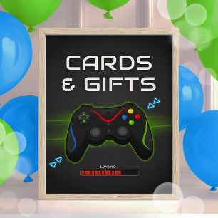 Póster Rótulo de tarjetas de Fiesta de cumpleaños y regal
