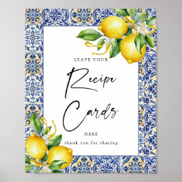 Póster Rótulo de tarjetas de la receta mediterráneo Lemon