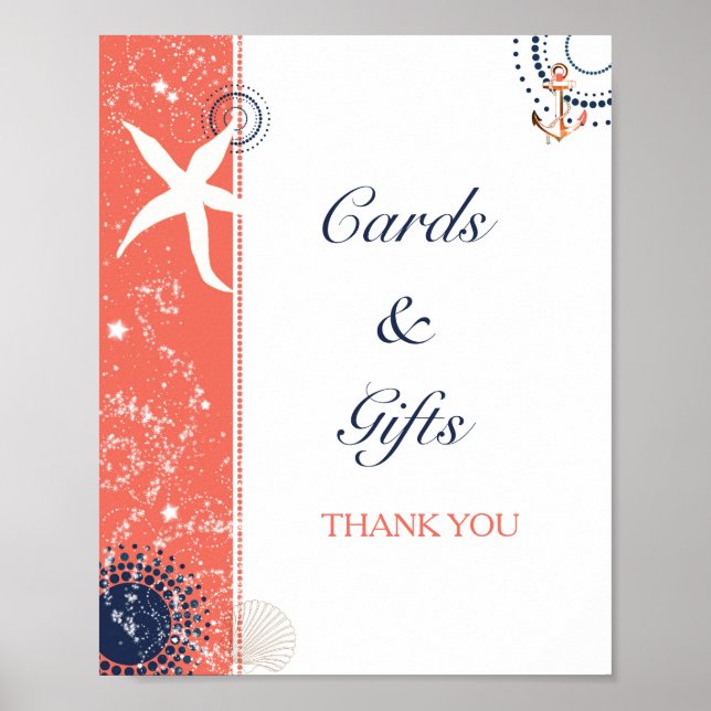 Póster Rótulo de tarjetas de matrimonio y regalos de la M (Frente)