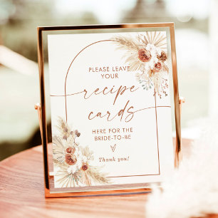 Póster Rótulo de tarjetas de receta Boho Terracotta Pam