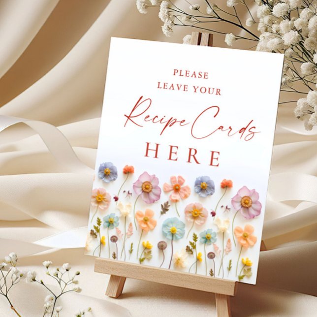 Póster Rótulo de tarjetas de recetas de flores silvestres (Subido por el creador)