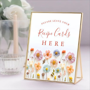 Póster Rótulo de tarjetas de recetas de flores silvestres
