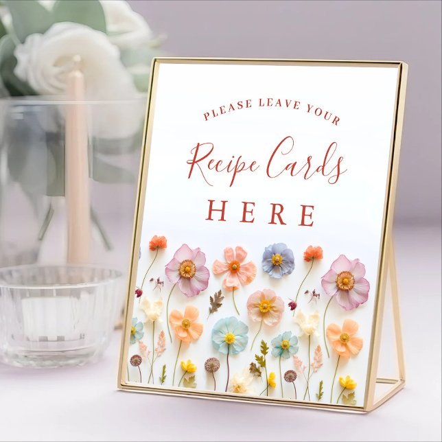 Póster Rótulo de tarjetas de recetas de flores silvestres (Subido por el creador)