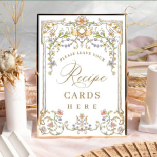 Póster Rótulo de tarjetas de recetas florales de Grace Gr